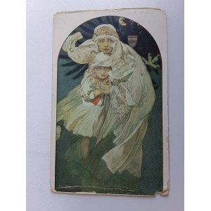 POHLEDNICE MALBA ALFONS MUCHA BRNĚNSKÁ MATICE ŠKOLSKÁ PŘEDVÁLEČNÁ