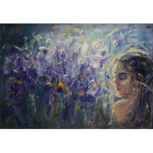 Jarosiewicz Maria Jadwiga,  Meadow With Irises.