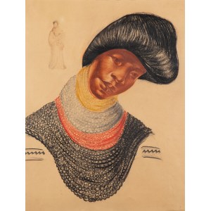 Boleslav Cybis (1895 Massandra Farm na Krymu - 1957 Trenton (New Jersey, USA)), indiánka z kmene Seminolů ze série Indian Negro Serie, cca 1940