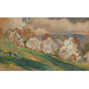 Julian Fałat (1853 Tuligłowy - 1929 Bystra), Spring in the Beskids, 1917