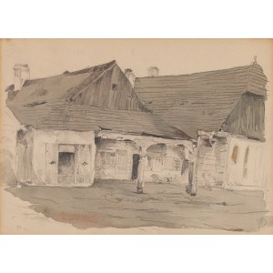 Józef Brandt (1841 Szczebrzeszyn - 1915 Radom), Widok na architekturę drewnianą, około 1875