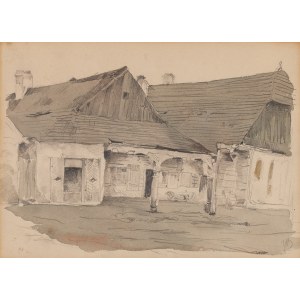 Józef Brandt (1841 Szczebrzeszyn - 1915 Radom), Pohled na dřevěnou architekturu, asi 1875