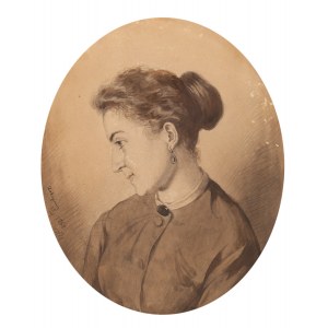 Walery Eljasz Radzikowski (1841 Kraków - 1905 Kraków), Portret żony Natalii, 1868