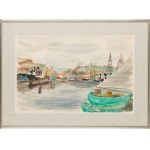 Henry Hayden (1883 Warsaw - 1970 Paris), Boats in the port of Cherbourg, 1930s.