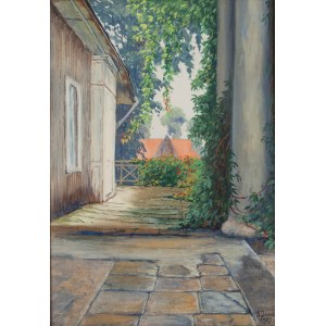 Soter Jaxa Małachowski (1867 Wolanów bei Odessa - 1952 Kraków), Blick auf den Innenhof, 1929