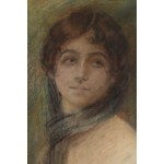 Jozef Szczesny (1885 Rybitwy - 1968 Natolin), Portrait of a woman in a shawl