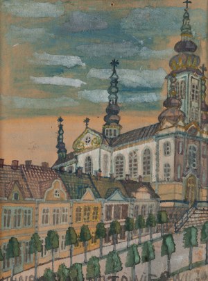 Nikifor Krynicki (1895 Krynica - 1968 Folusz), Widok na kościół