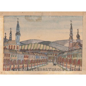 Nikifor Krynicki (1895 Krynica - 1968 Folusz), Landschaft mit Kirchen
