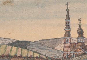 Nikifor Krynicki (1895 Krynica - 1968 Folusz), Krajobraz z kościołami