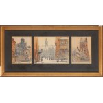 Tadeusz Cieślewski (father) (1870 Warsaw - 1956 Warsaw), Views of Warsaw (three co-opted watercolors)