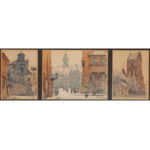 Tadeusz Cieślewski (otec) (1870 Varšava - 1956 Varšava), Pohledy na Varšavu (tři kooptované akvarely)