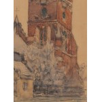 Tadeusz Cieślewski (father) (1870 Warsaw - 1956 Warsaw), Views of Warsaw (three co-opted watercolors)