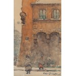 Tadeusz Cieślewski (father) (1870 Warsaw - 1956 Warsaw), Views of Warsaw (three co-opted watercolors)