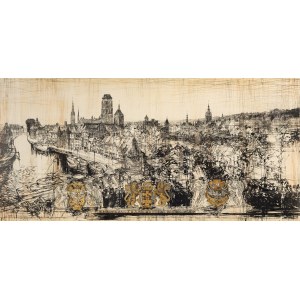 Henryk Dąbrowski (1927 Warszawa - 2006 Warszawa), Panorama Gdańska (Civitas Gedanensis A MCMLXXV), 1975