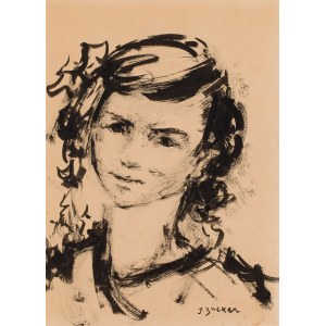 Jakub Zucker (1900 Radom - 1981 New York), Dívka se stuhou ve vlasech, 1950