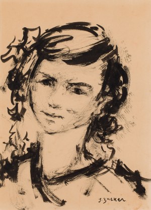 Jakub Zucker (1900 Radom - 1981 Nowy Jork), Dziewczynka ze wstążką we włosach, 1950