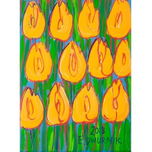 Edward Dwurnik (1943 - 2018), Yellow Tulips, 2018