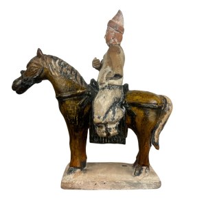 horse with a Chinese figure