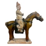 horse with a Chinese figure