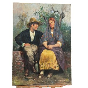 ANONIMO, Couple of young people in the garden.