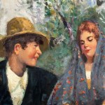 ANONIMO, Couple of young people in the garden.