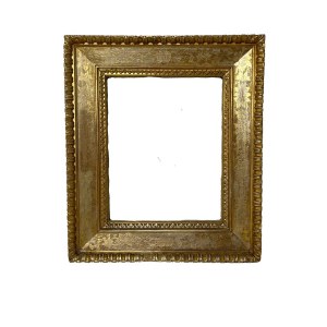 Italian 19th-century frame in gold leaf with graffiti.