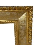 Italian 19th-century frame in gold leaf with graffiti.