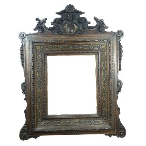 Hand-carved walnut frame