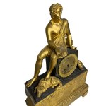 A mercury/satin gilded bronze clock