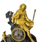 A mercury/satin gilded bronze clock