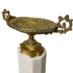 Pair of gilt bronze pedestal trays