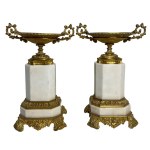 Pair of gilt bronze pedestal trays
