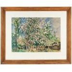 Julian Fałat (1853 Tuligłowy - 1929 Bystra), Flowering orchard, 1921.