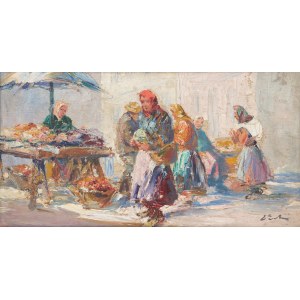 Erno Erb (1878 oder 1890 Lemberg - 1943 dort), Kaufleute auf dem Markt