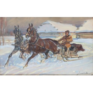 Jan Erazm Kotowski (1885 Opatkowiczki near Pinczow - 1960 Milanówek), Rushing sleds