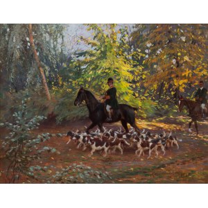 Zygmunt Rozwadowski (1870 Lviv - 1950 Zakopane), Return from hunting, 1908.