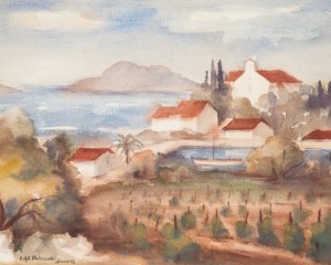 Rafał Malczewski (1892 Kraków - 1965 Montreal), Pejzaż z zatoki Guanabara z widokiem na Rio de Janeiro, 1942 r.