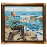 Feliks Michał Wygrzywalski (1875 Przemyśl - 1944 Rzeszów), Self-portrait against the Sea