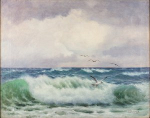 Roman Bratkowski (1869 Lwów - 1954 Wieliczka), Mewy nad wzburzonym morzem