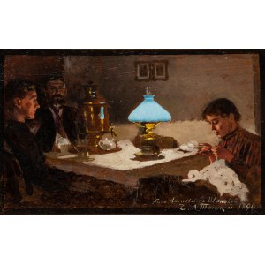Czeslaw Tanski (1863-1942), Scene in the Interior, 1890.