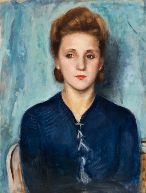 Wojciech Weiss (1875 Leorda na Bukowinie - 1950 Kraków), Portret Jadźki (Jadwigi Gofroniowej, ostatniej modelki Artysty), ok. 1937 r.