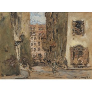 Tadeusz Cieślewski (1870 Warsaw-1956 there), View from the Old Town in Warsaw