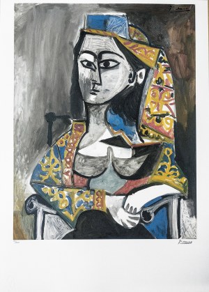 Pablo Picasso (1881-1973), Kobieta w stroju tureckim na fotelu