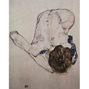 Egon Schiele (1890-1918), Akt v modrých pančuchách