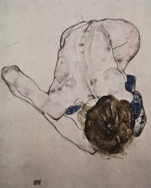 Egon Schiele (1890-1918), Akt w niebieskich pończochach