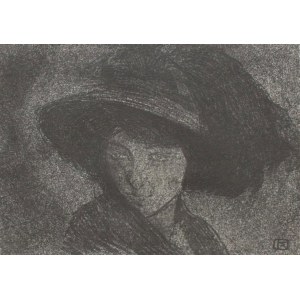 Alphonse Karpinski (1875-1961), Portrait of a Woman in a Hat