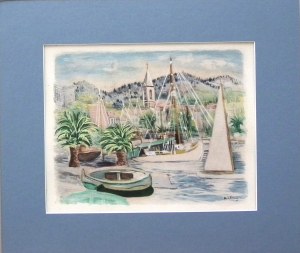 Mojżesz Kisling(1891Kraków-1953 Sanary-sur-Mer),Port w Saint Tropez,1954