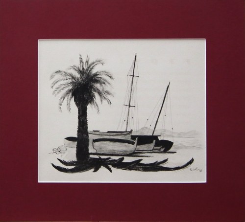 Mojżesz Kisling(1891-1953),Żaglówki z palmą,1954