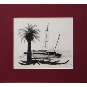 Moses Kisling(1891-1953),Segelboote mit Palmen,1954