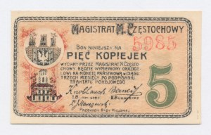 Częstochowa, 5 kopecks 1916 - 4 figures. Plus rare (4)